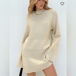 Cheyenne Knit Sweater Dress - Beige